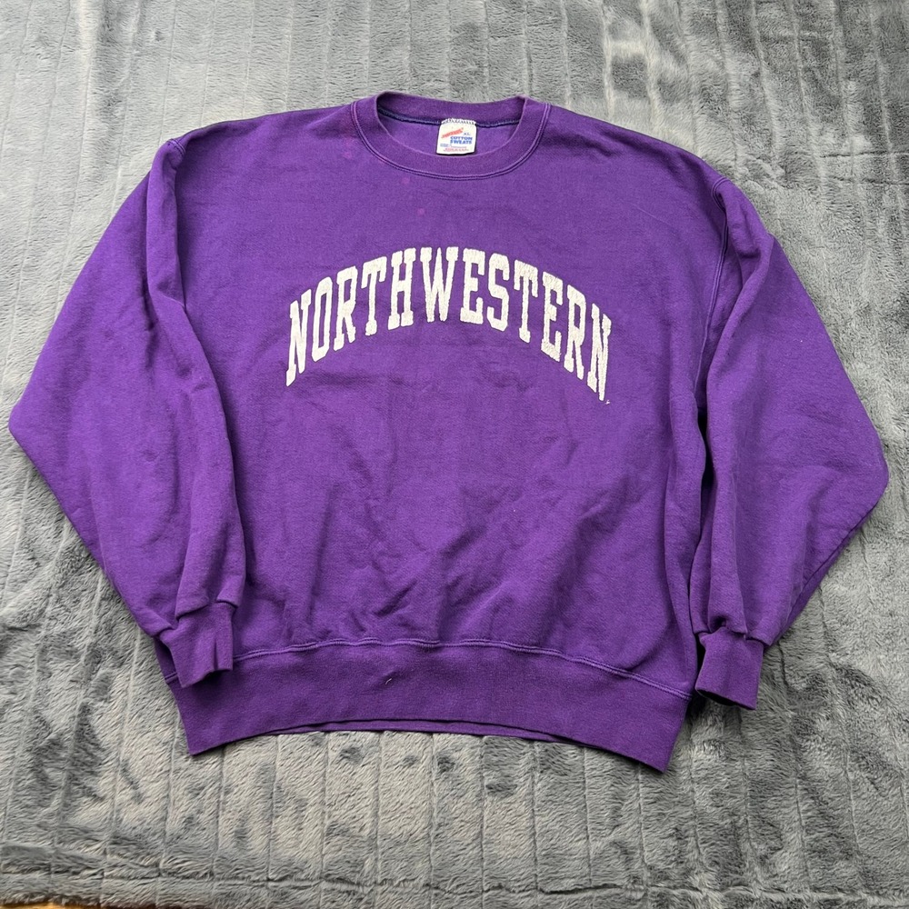 Vintage Jerzees Northwestern University Sweatshirt XL Purple Made in USA 90s
